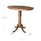 International Concepts Round 36 in Round Top Pedestal Table with 12 in Leaf, 41.3 in H, Distressed Oak, 36 in W, 48 in L K42-36RXT-6B-2 - alternate 2